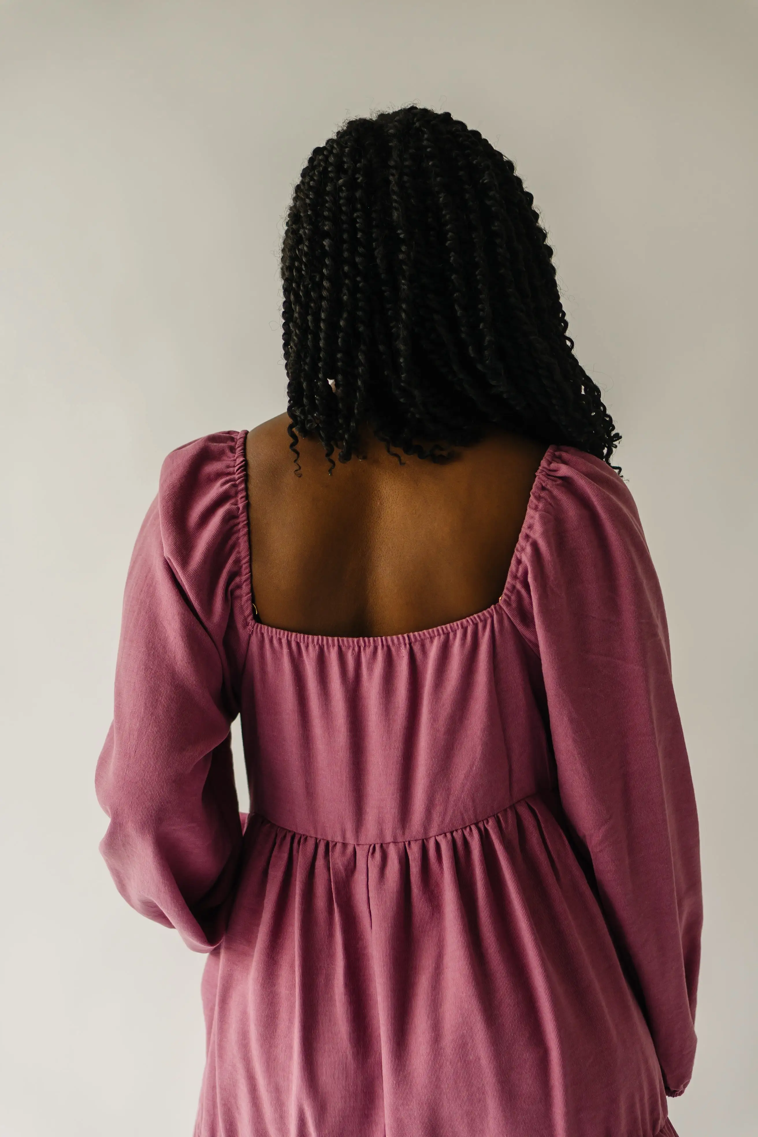 The Callahan Square Neck Dress in Mauve