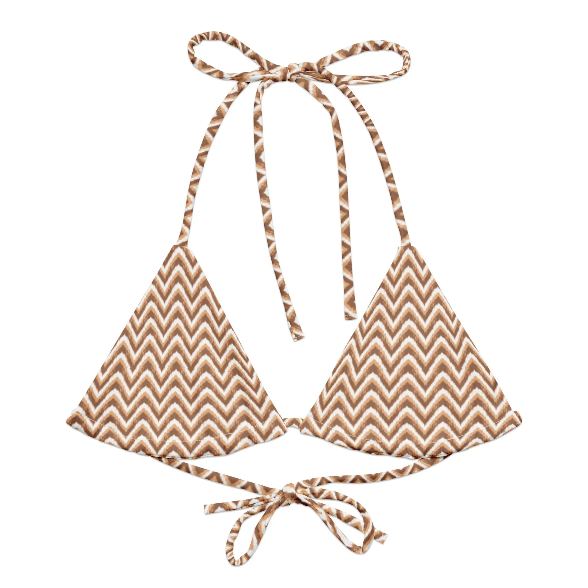 TRIANGLE STRING BIKINI TOP ECO - ZIG CHOCOLATE