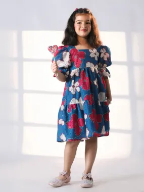 VASTRAMAY Girls' Blue Dress