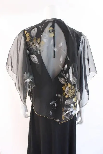 Vintage 70's Maxi Dress w/Hand Painted Jacket