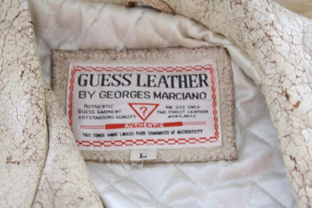 Vintage GEORGES MARCIANO Guess Leather Motorcycle Jacket