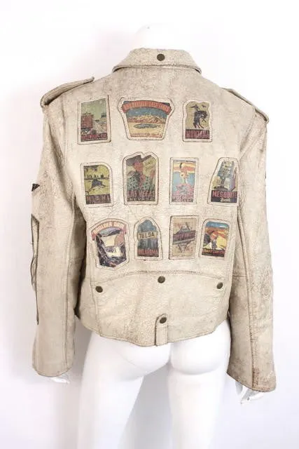 Vintage GEORGES MARCIANO Guess Leather Motorcycle Jacket