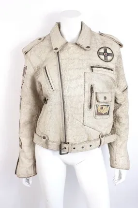 Vintage GEORGES MARCIANO Guess Leather Motorcycle Jacket