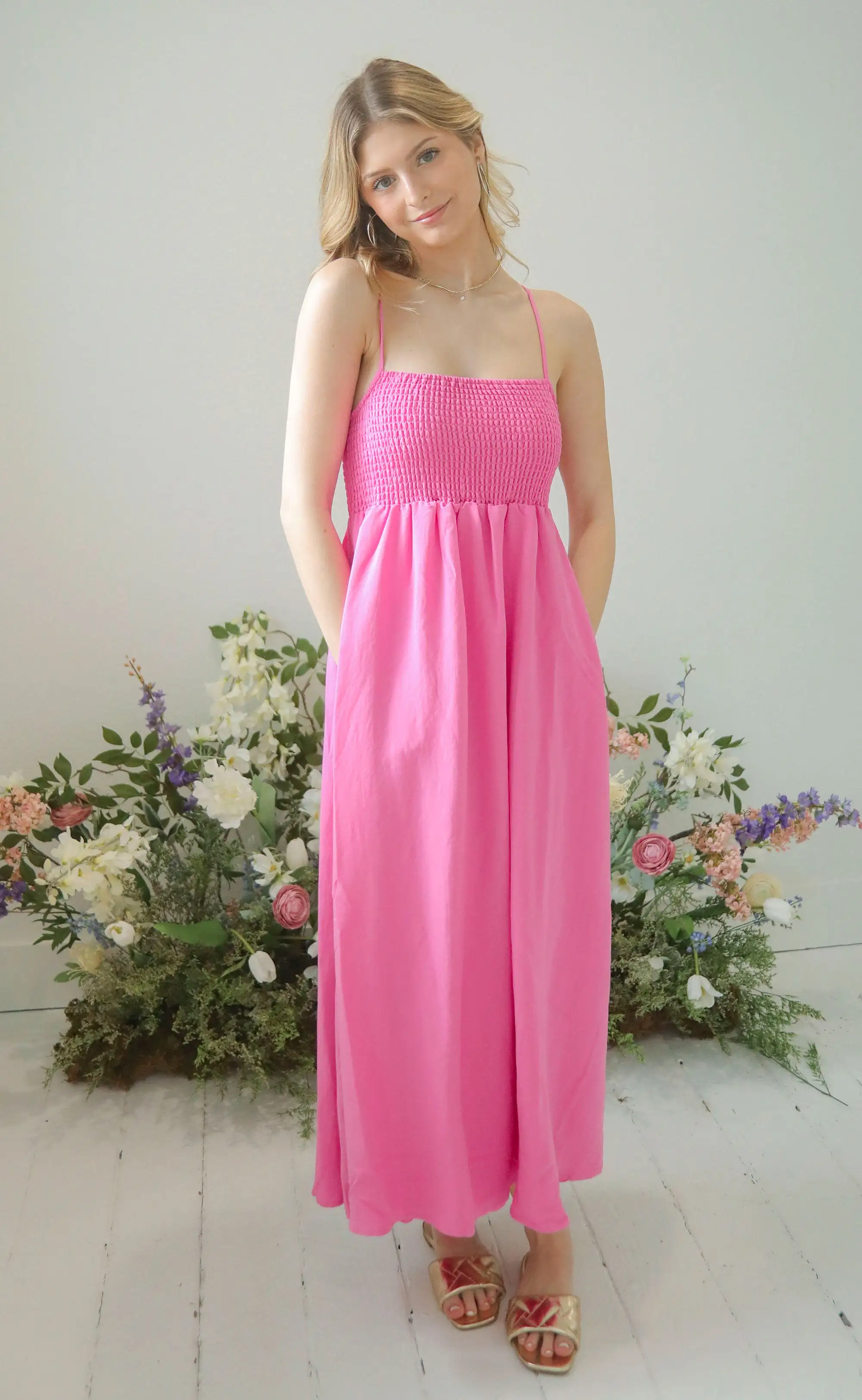 z supply: beachside midi dress - pink